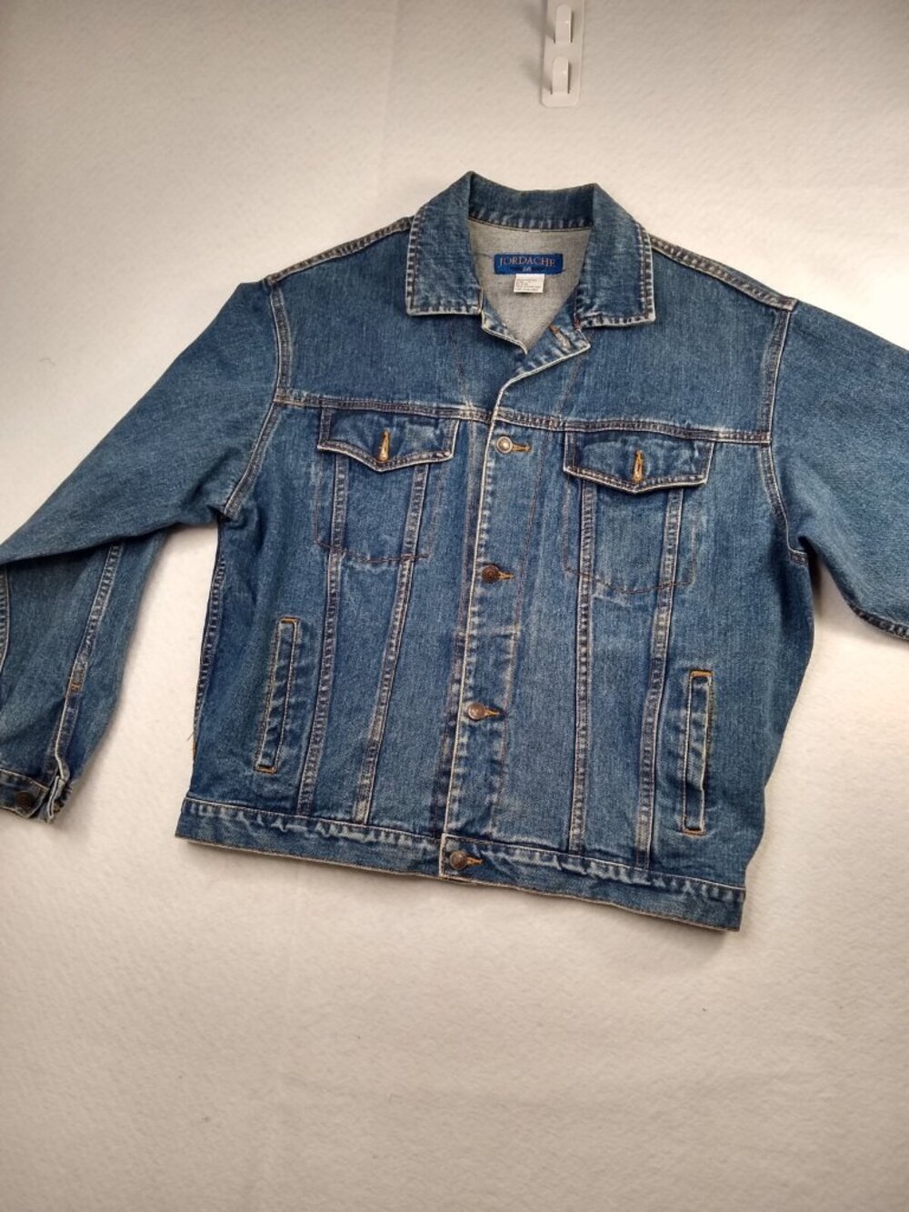 Vtg Jordache Jean Jacket Blue Denim Trucker Rancher 80s 90s sz L Gorp Grunge